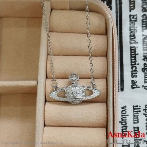 گردنبند استیل زنانه مینمال  نگین سفید کد GNB162420W