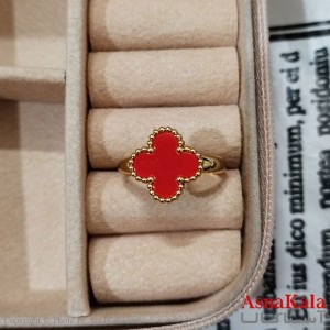 انگشتر زنانه استیل مینیمال مدل ونکلیف فری سایز  رنگ طلایی کد ANG191207W