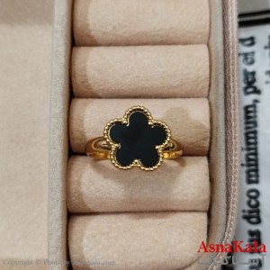 انگشتر زنانه استیل مینیمال مدل ونکلیف فری سایز  رنگ طلایی کد ANG191210W