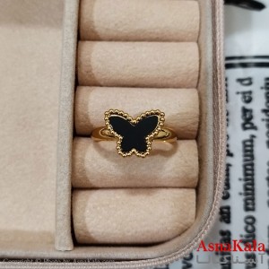 انگشتر زنانه استیل مینیمال مدل پروانه فری سایز  رنگ طلایی کد ANG191212W