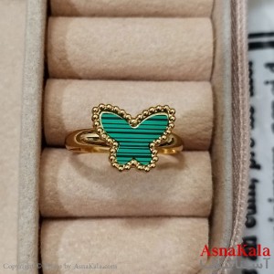 انگشتر زنانه استیل مینیمال مدل پروانه فری سایز  رنگ طلایی کد ANG191213W