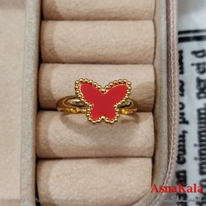 انگشتر زنانه استیل مینیمال مدل پروانه فری سایز  رنگ طلایی کد ANG191215W