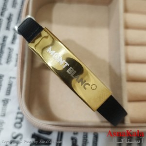 دستبند چرم مردانه  مدل مونت بلانک کد DSB181671W