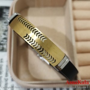 دستبند چرم مردانه  مدل دو فلش کد DSB181672W