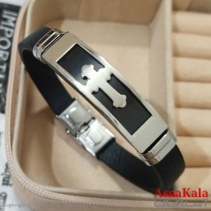 دستبند چرم مردانه  مدل  صلیب خاص کد DSB181674W