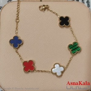دستبندزنانه  زنجیری ونکلیف رنگ طلایی کد DSB181689W