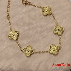 دستبندزنانه  زنجیری ونکلیف رنگ طلایی کد DSB181692W