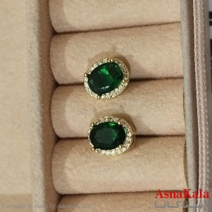 گوشواره استیل زنانه جواهری رنگ طلایی کد GSH152165W