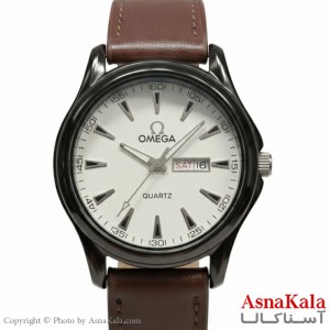 ساعت مردانه امگا چرم قهوه ای کلاسیک دارای روزشمار کد WTCH11413W