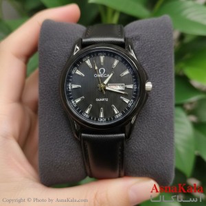ساعت مردانه امگا چرم مشکی