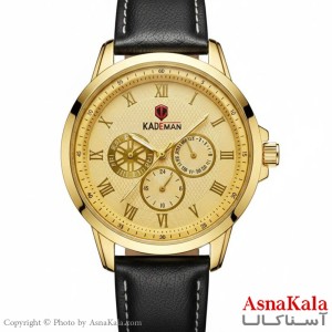 ساعت مردانه کیدمن سه موتور فول تایم، شمارش معکوس، دارای روز شمار، بندچرم اصل  کد WTCH11428W