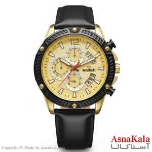 ساعت مردانه سویش کرنوگراف، ضدآب، بندچرم اصل، موتور کوارتز کد WTCH11431W