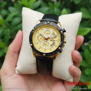 ساعت مردانه چرم مشکی