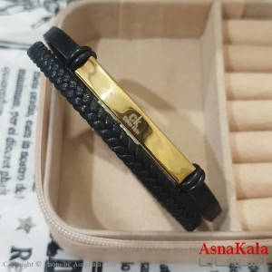 دستبند چرم دولاین مردانه  مدل کلوین کلین کد DSB181705W