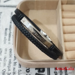 دستبند چرم  دولاین مردانه  مدل مونت بلانک کد DSB181713W