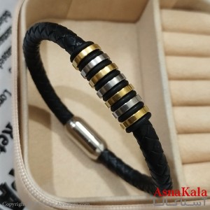 دستبند  چرم مردانه  مدل حلقه ای کد DSB181744W