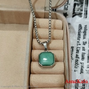 گردنبند اسپورت مدل مربع استیل کد GNB162491W