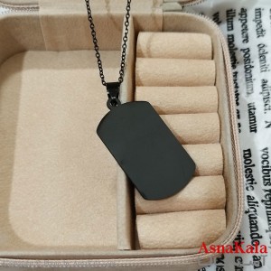 گردنبند مردانه استیل مدل مستطیل کد GNB162501W