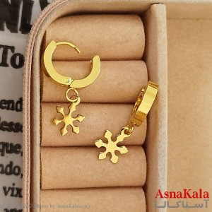 گوشواره آویز استیل زنانه مدل برف رنگ طلایی کد GSH1521673W