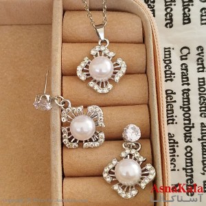 نیم ست زنانه شامل گردنبند و گوشواره مدل مرواریدی کد NIM141190W