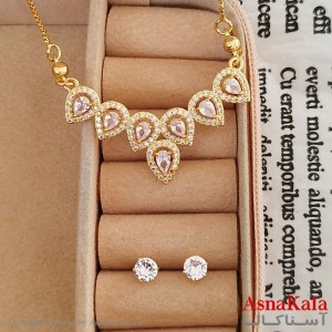 نیم ست زنانه شامل گردنبند و گوشواره مدل اشکی کد NIM141198W