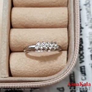 انگشتر زنانه استیل نگیندار فری سایز رنگ نقره ای کد ANG191241W