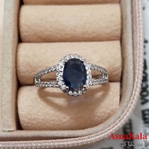 انگشتر زنانه استیل نگیندار فری سایز رنگ نقره ای کد ANG191242W