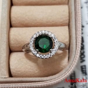 انگشتر زنانه استیل نگیندار فری سایز رنگ نقره ای کد ANG191243W