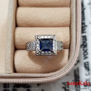 انگشتر زنانه استیل نگیندار فری سایز رنگ نقره ای کد ANG191247W