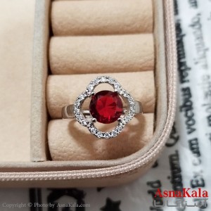 انگشتر زنانه استیل نگیندار فری سایز رنگ نقره ای کد ANG191249W