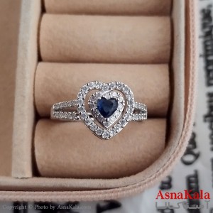 انگشتر زنانه استیل نگیندار فری سایز رنگ نقره ای کد ANG191253W