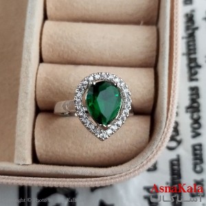 انگشتر زنانه استیل نگیندار فری سایز رنگ نقره ای کد ANG191255W