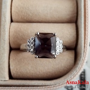 انگشتر زنانه استیل نگیندار فری سایز رنگ نقره ای کد ANG191259W