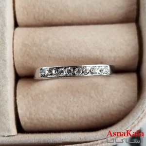 انگشتر زنانه استیل نگیندار فری سایز رنگ نقره ای کد ANG191263W