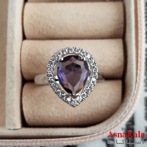 انگشتر زنانه استیل نگیندار فری سایز رنگ نقره ای کد ANG191264W