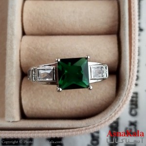 انگشتر زنانه استیل نگیندار فری سایز رنگ نقره ای کد ANG191266W