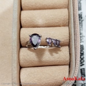 انگشتر زنانه استیل نگیندار فری سایز رنگ نقره ای کد ANG191269W