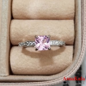 انگشتر زنانه استیل نگیندار فری سایز رنگ نقره ای کد ANG191272W