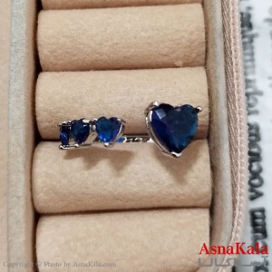 انگشتر زنانه استیل نگیندار فری سایز رنگ نقره ای کد ANG191275W