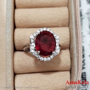 انگشتر زنانه استیل نگیندار فری سایز رنگ نقره ای کد ANG191277W