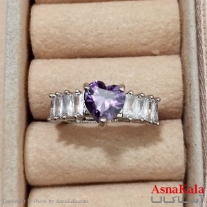 انگشتر زنانه استیل نگیندار فری سایز رنگ نقره ای کد ANG191278W