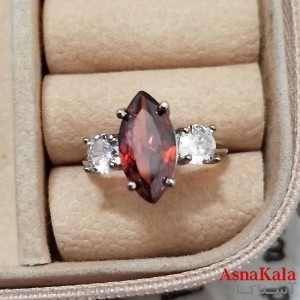 انگشتر زنانه استیل نگیندار فری سایز رنگ نقره ای کد ANG191287W