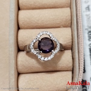 انگشتر زنانه استیل نگیندار فری سایز رنگ نقره ای کد ANG191296W