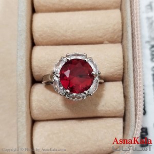 انگشتر زنانه استیل نگیندار فری سایز رنگ نقره ای کد ANG191297W