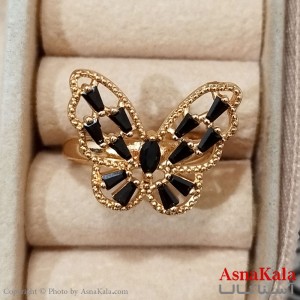 انگشتر زنانه استیل نگیندار فری سایز رنگ طلایی کد ANG191300W