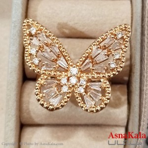 انگشتر زنانه استیل فری سایز پروانه رنگ طلایی کد ANG191302W