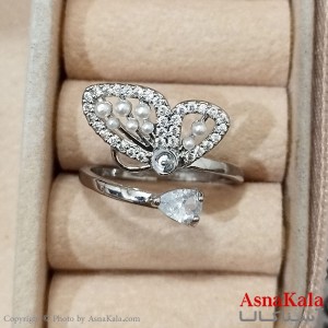 انگشتر زنانه استیل فری سایز رنگ نقره ای کد ANG191303W