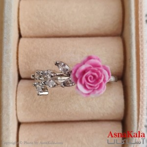 انگشتر زنانه گل رز فری سایز رنگ نقره ای کد ANG191317W