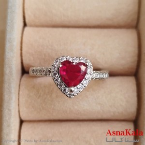 انگشتر زنانه قلب فری سایز رنگ نقره ای کد ANG191318W