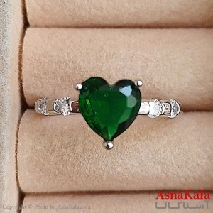 انگشتر زنانه قلب فری سایز رنگ نقره ای کد ANG191322W